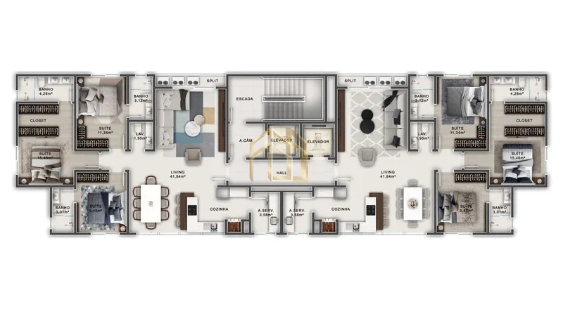 Apartamento 3q em Pioneiros, Balneário Camboriú SC