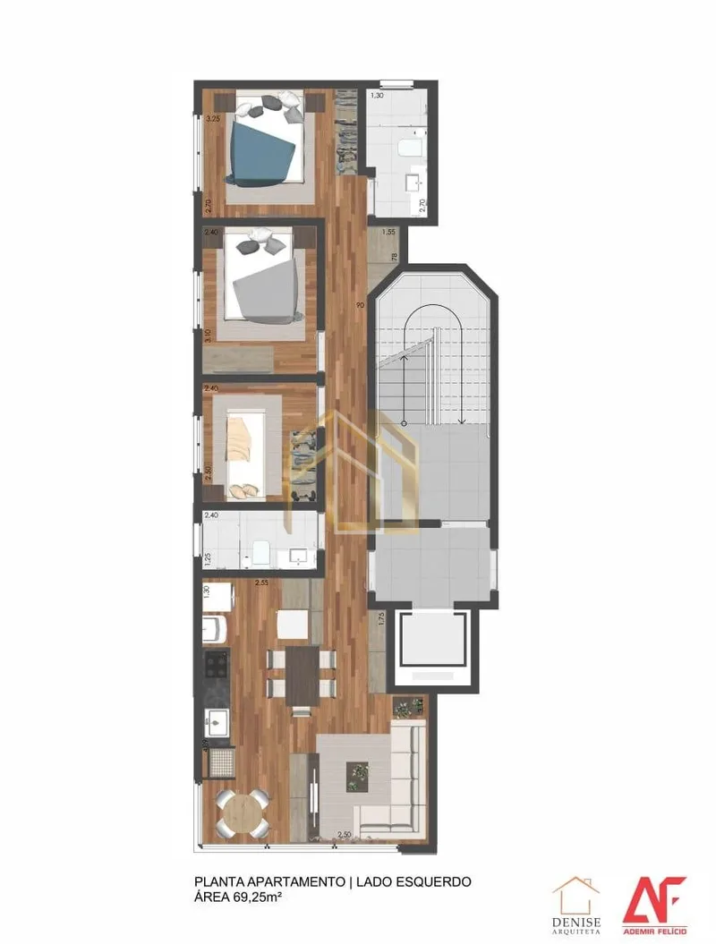 Apartamento 3q em Itajubá, Barra Velha SC